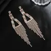 Pendientes Transfronterizos Nuevos con Borlas Largas, Elegantes Pendientes de Cadena con Garras y Pedrería, Pendientes de Moda al por Mayor E682