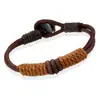 Pulsera de cuero tejido retro de joyería europea y americana directa de fábrica, pulsera de pareja explosión de AliExpress, pulsera de cuero