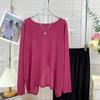 Ropa de Protección Solar Súper Blanca Color Macaron para Mujer con Aberturas Delanteras y Traseras Diseño de Nicho Camiseta de Protección Solar Camiseta de Aire Acondicionado