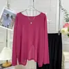 Camisa Transpirable de Seda de Hielo de Manga Larga con Protección Solar para Mujer, Corte Holgado, Adelgazante, Reversible, Top Trendy tipo Cubre-Traje con Protección Solar