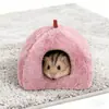 Ninho Quente de Inverno para Hamster, Esconderijo de Pelo de Coelho Sintético, Ninho de Inverno para Hamster Sírio, Ninho de Dormir Longo de Pelúcia para Camundongo Pequeno, Ninho de Algodão