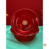Balanza de boda, lavabo transparente, artículos de boda, lavabo de plástico para bodas, cuenco rojo festivo, juego de dote de la novia