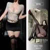 Lencería sexy naranja, vestido sexy de secretaria OL para el trabajo, falda ajustada con encaje calado, conjunto de pijama seductor para discoteca