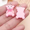 Oso con Pajarita Lindo de Dibujos Animados Resina DIY Accesorios para Joyería Colgante Llavero Pendientes Accesorios Colgantes Venta al por Mayor