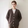 Capa Cárdigan de Hilo Floral Suelto para Mujer Kangbaolai Otoño/Invierno Nuevo Estilo 75% Cachemir 25% Seda de Morera