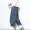 Calças Casuais de Veludo Estilo Chinês Outono/Inverno 2025 Masculinas Largas Tamanho Grande Calças Cenoura Calças Harem de Perna Larga Estampadas