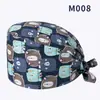Gorro quirúrgico con hebilla ajustable y estampado para hombres y mujeres, ideal para salón de belleza dental, médico y enfermera, gorro de trabajo de algodón puro.