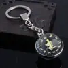 Gran Cielo Nocturno Giratorio Doce Constelaciones Gema del Tiempo Bola de Cristal Llavero Colgante de Bolsa Llavero Zodiacal