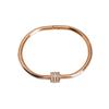 Pulsera de Acero de Titanio con Zirconia de Cintura Pequeña Oro Rosa para Mujer Pulsera de Moda Nicho de Lujo Ligero Pulsera Pulsera de Alta Gama Pulsera