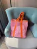 Bolsa de Praia Grande Capacidade em Tela para Viagem, Bolsa para Armazenamento de Brinquedos de Praia, Bolsa Tote Amazon, Personalização em Pequenas Quantidades