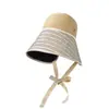 Sombrero de Sol de Ala Ancha para Mujer, Sombrero de Paja Transpirable de Verano para Viajes al Aire Libre, Sombrero con Lazo para Viajar
