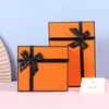 Caja de regalo de mano naranja caja de regalo de cumpleaños caja vacía bufanda caja de embalaje para cosméticos caja de regalo grande venta al por mayor