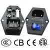 Enchufe de Corriente Tres en Uno Ac-01A con Fusible, Agujeros de Posicionamiento con Tornillo y Interruptor, Enchufe Estándar Americano ETL