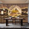 Papel tapiz moderno de estilo chino nuevo, mural de paisaje tridimensional 3D, fondo de sala de té, pedicura, salud, tela para recoger orejas, papel tapiz de salón