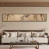 Pintura Decorativa para Pared de Fondo de Sofá con Paisaje Estético Estilo Canción, Pintura Estrecha de Nuevo Estilo Chino para Sala de Estar y Dormitorio