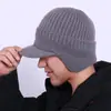 Gorros Cálidos Transfronterizos de Otoño e Invierno, Gorros Nuevos, Gorros con Protección para los Oídos para Hombre, Gorros de Punto, Gorros Cálidos para Personas Mayores, Gorros de Lana Engrosados y con Terciopelo