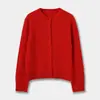 Cardigan de Lã Tricô Cable Gola Redonda Es 26 Outono/Inverno Estilo Universitário Zodíaco Casaco Feminino Carrossel E256A1094