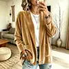 Otoño/Invierno 2026 Nuevo Transfronterizo Europeo y Americano Comercio Exterior Fuente Color Puro Terciopelo Dorado Ropa de Mujer Chaqueta Cardigan de Manga Larga Top