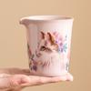 Fabricante Jisu Ru Kiln Gato Florido Taça de Feira Cerâmica para Preparo de Chá com Padrão Aberto para Armazenamento de Chá e Acessórios para Servir Chá
