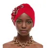 Amazon Aliexpress Nuevo Estilo Sombrero Floral de Color Sólido Sandía, Gorro Envolvente para la Cabeza, Sombrero Africano