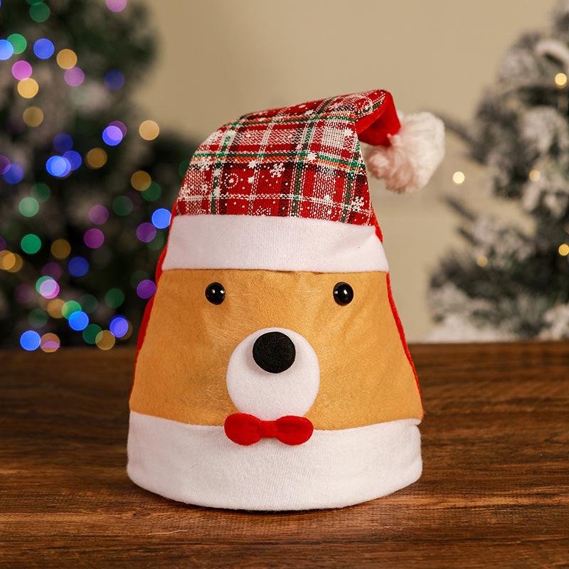 SDM-85红白雪花小熊帽