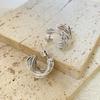 Pendientes de Nuevo Estilo Estilo Europeo y Americano Pendientes de Aro en Forma de C Envuelta en Alambre Moda Lujo Accesible Alta Gama Oro de 18K Joyería Retro para la Oreja