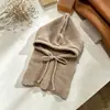Balaclava de Tricô Unissex Chapéu com Capuz Outono Inverno Cachecol Integrado Quente Gorro