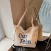 Bolsa de Lona Transfronteriza 2025 Nuevo Otoño e Invierno Bolsa de Hombro de Gran Capacidad para Estudiantes Bolsa de Axila Bolsa para Mujer Bolsa Tote de Nicho