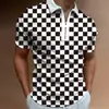 Estação Independente Tem Cruzamento Europeu e Americano Nova Camisa Polo Masculina Feita Sob Medida Gola Lapela Impressão 3D Zíper Estilo Casual