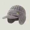 Gorro de Lana Tejido para Otoño e Invierno para Hombres, Gorro de Punto que Protege las Orejas para Papá de Mediana Edad y Mayor, Cálido y a Prueba de Frío, Gorro de Invierno con Forro de Felpa