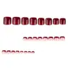 Uñas de Pie Usables Rojas Sencillas, Uñas Cuadradas Cortas, Uñas Rojas Estilo Francés de Venta Caliente Transfronteriza, Piezas de Uñas de Pie Usables al por Mayor