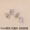 Acessórios DIY 925 Cera de Abelha Jade Brincos Brincos Brincos 3mm-8mm Bandeja Agulha Tigela Agulha Pérola Joias