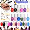 Kit de Esmalte Infantil 6 Cores 12 Cores Cor Doce Ecológico Descascável Sem Secagem em Forno Secagem Rápida Sem Cheiro Esmalte Gel com Lantejoulas