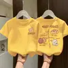 Camiseta de Manga Corta de Algodón Puro para Niños y Niñas 2026 Verano Nuevo Estilo Top Básico Suelto de Media Manga Infantil Moderno