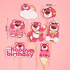Cartão de feliz aniversário decoração de bolo de aniversário infantil cartão de desenho animado nuvem de amor plug-in copo de papel plug-in de panificação