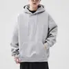 Sudadera Huixuan Otoño Invierno Felpa Gruesa Sudadera con Capucha para Hombre Gris 160-180 jin