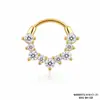 Argola de Nariz em Aço Inoxidável 316L Cravejada com Zircônia Multicolorida Argola Fechada Argola de Nariz Piercing Corporal Argola Sem Costura Brincos Joias
