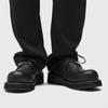 Primavera 2024 couro genuíno nicho cabeça grande Derby masculino novo casual sapatos de couro sola grossa preto escuro britânico sapatos para aumentar a altura
