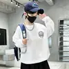 Camiseta de Manga Longa de Outono para Meninos 2025 Novo Estilo para Crianças Maiores, Camiseta Básica de Outono/Primavera para Meninos, Top Infantil, Estiloso