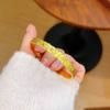 Pulseira de Gelo Triturado com Padrão de Flor de Cerejeira Dourada para Mulheres, Anel Liso com Glitter Brilhante, Pulseira Sólida como Presente de Aniversário para Sua Namorada