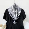 Lenço de Seda 90cm para Mulheres, Lenço de Cabeça Estilo Europeu e Americano, Novo Lenço Satinado Estampado Transfronteiriço, Lenço Quadrado de Cetim Atacado