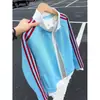 Sudadera cárdigan pesada de punto gofre estilo americano para hombre y mujer, chaqueta de béisbol estilo universitario de otoño, abrigo casual deportivo para pareja