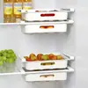Caixa de armazenamento de ovos para geladeira, economizadora de espaço, de grau alimentício, com gavetas deslizantes, bandeja de ovos e prateleira de armazenamento de alimentos para refrigeração
