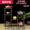 Estante antiguo de madera maciza al por mayor estilo Ming simple Pabellón Duobao estante para juego de té con tetera pequeña de arcilla púrpura adornos simples chinos