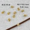 Banhado a ouro com preservação de cor, cobre banhado a ouro, contas de bambu, espaçadores de anel duplo, furo grande de três fios, ouro, acessórios para piercing de joalheria DIY