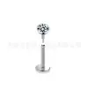 Set de Aretes Redondos de Titanio F136 con Dientes Largos, Clavos para Cartílago con Zirconia en Copa, Joyería para Piercing de Aleación de Titanio G23 Transfronteriza