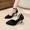 Tacones Altos de Talla Grande Transfronterizos para Mujer 2024 Otoño Nuevo Estilo Stiletto Hueco Hebilla Sencillos Populares Tacones Altos para Mujer