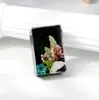 Marcador de livro de resina estilo floresta com flores reais e secas, presente criativo temático de floresta que brilha no escuro, ornamento de artesanato em resina