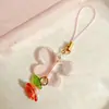 [Primavera] cordão de laço de estrela de cinco pontas verde corda anti-perda para celular corrente de celular pingente decorativo