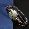 12 12 Pulsera Punk de Cuero Vacuno con Hebilla de Constelación Suministro de Comercio Electrónico Transfronterizo Caliente Joyería Regalo de Cumpleaños para Estudiante